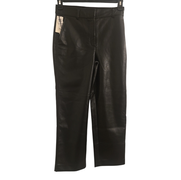 Aritzia Babaton New Command Mid Rise Pants Black Size:6 NEW Faux Leather - Picture 6 of 12